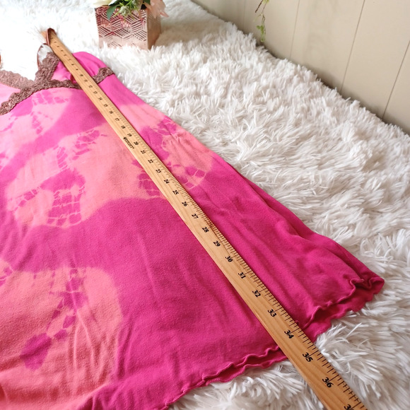 Slip Sleeveless Pink Bohemian Tie Dye Size Large Made in USA - Picture 5 of 5